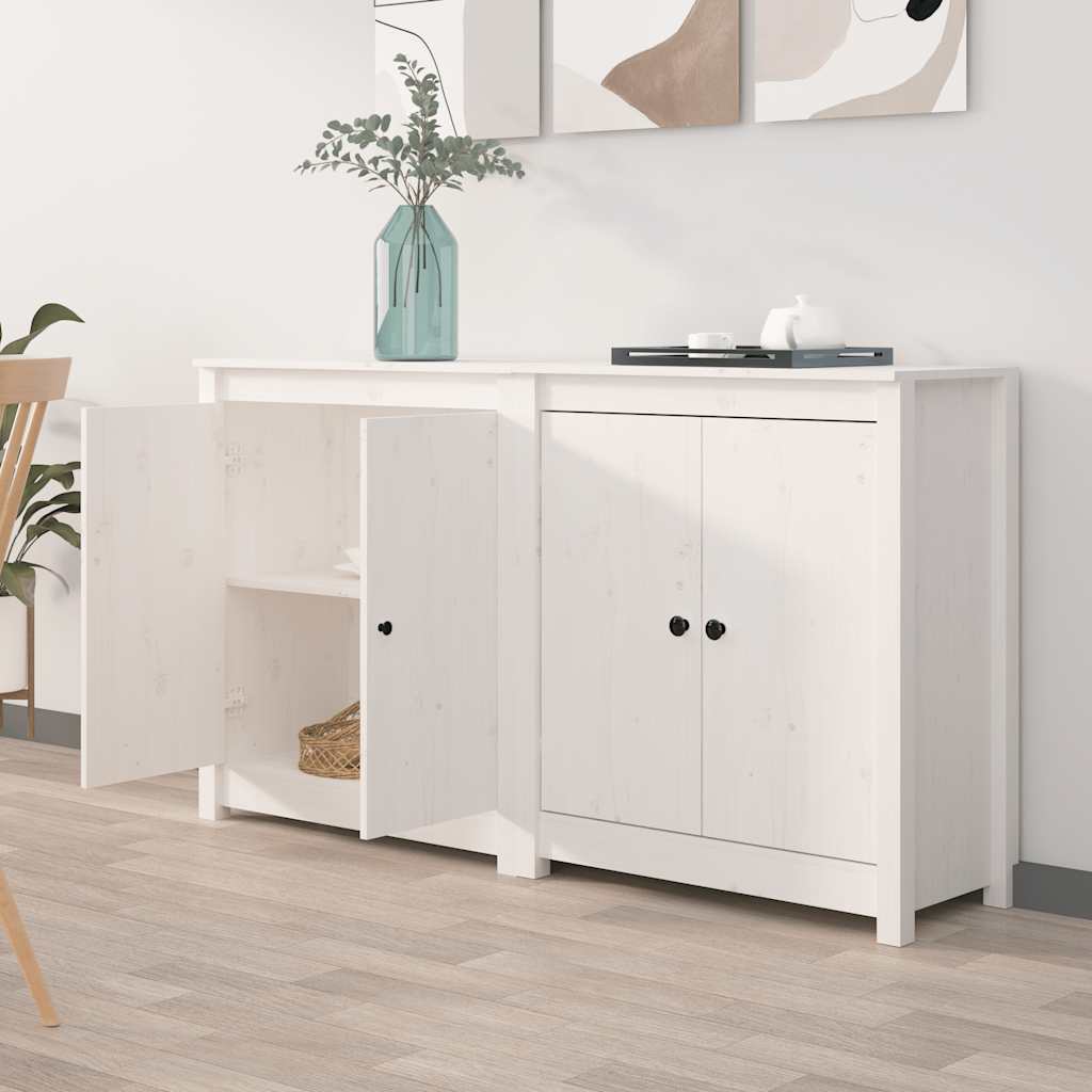 vidaXL Szafki, 2 szt., białe, 70x35x80 cm, lite drewno sosnowe