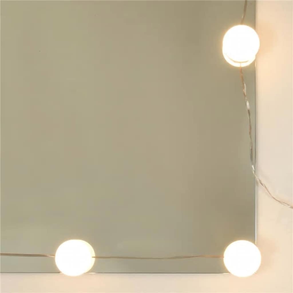 vidaXL Toaletka z LED, czarna, materiał drewnopochodny