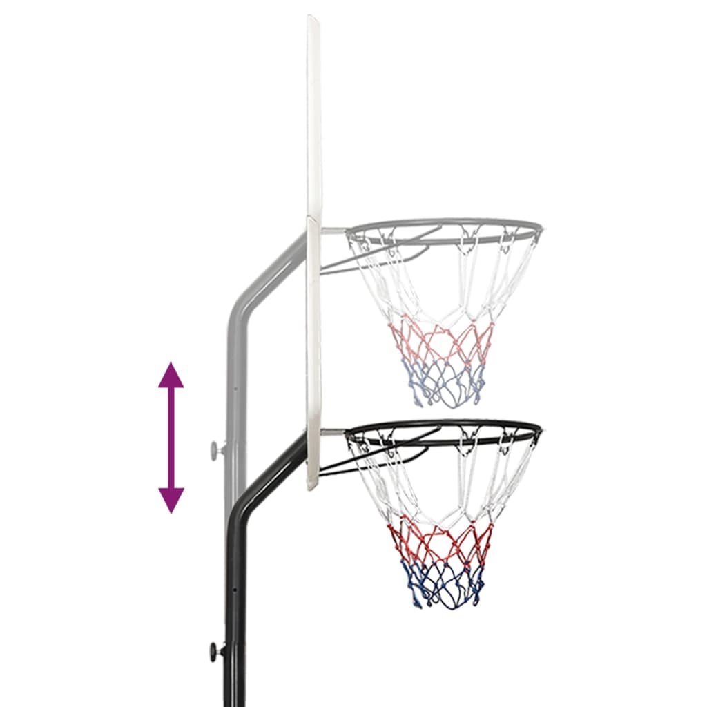 vidaXL Stojak do koszykówki, biały, 282-352 cm, polietylen