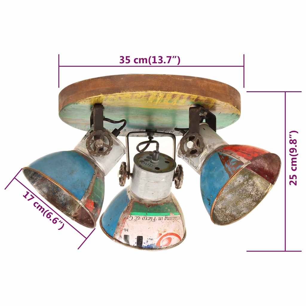 vidaXL Industrialna lampa sufitowa, 25 W, kolorowa, 42x25 cm, E27