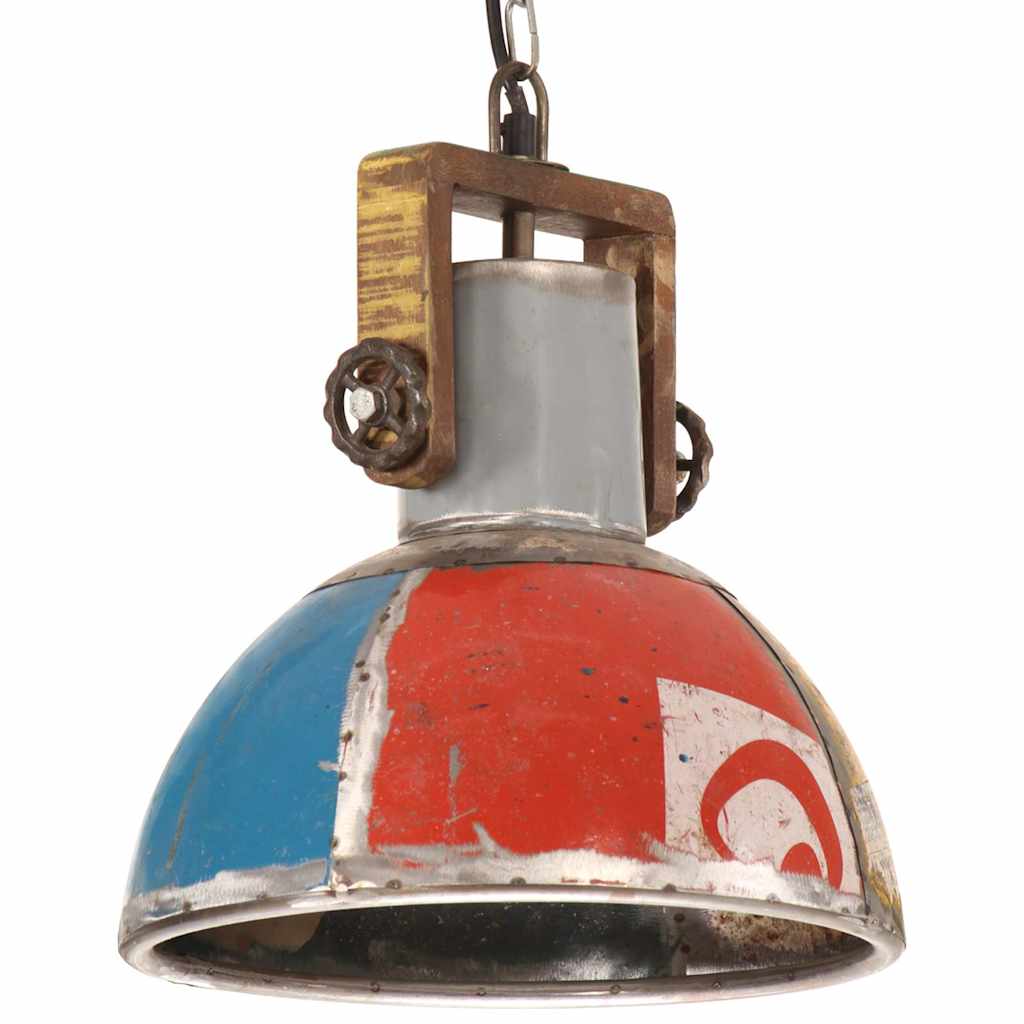 vidaXL Industrialna lampa wisząca, 25 W, kolorowa, okrągła, 30 cm, E27