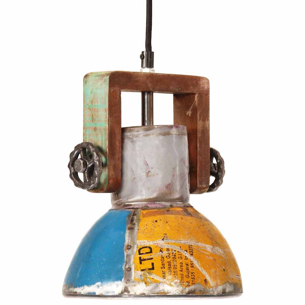 vidaXL Industrialna lampa wisząca, 25 W, kolorowa, okrągła, 19 cm, E27
