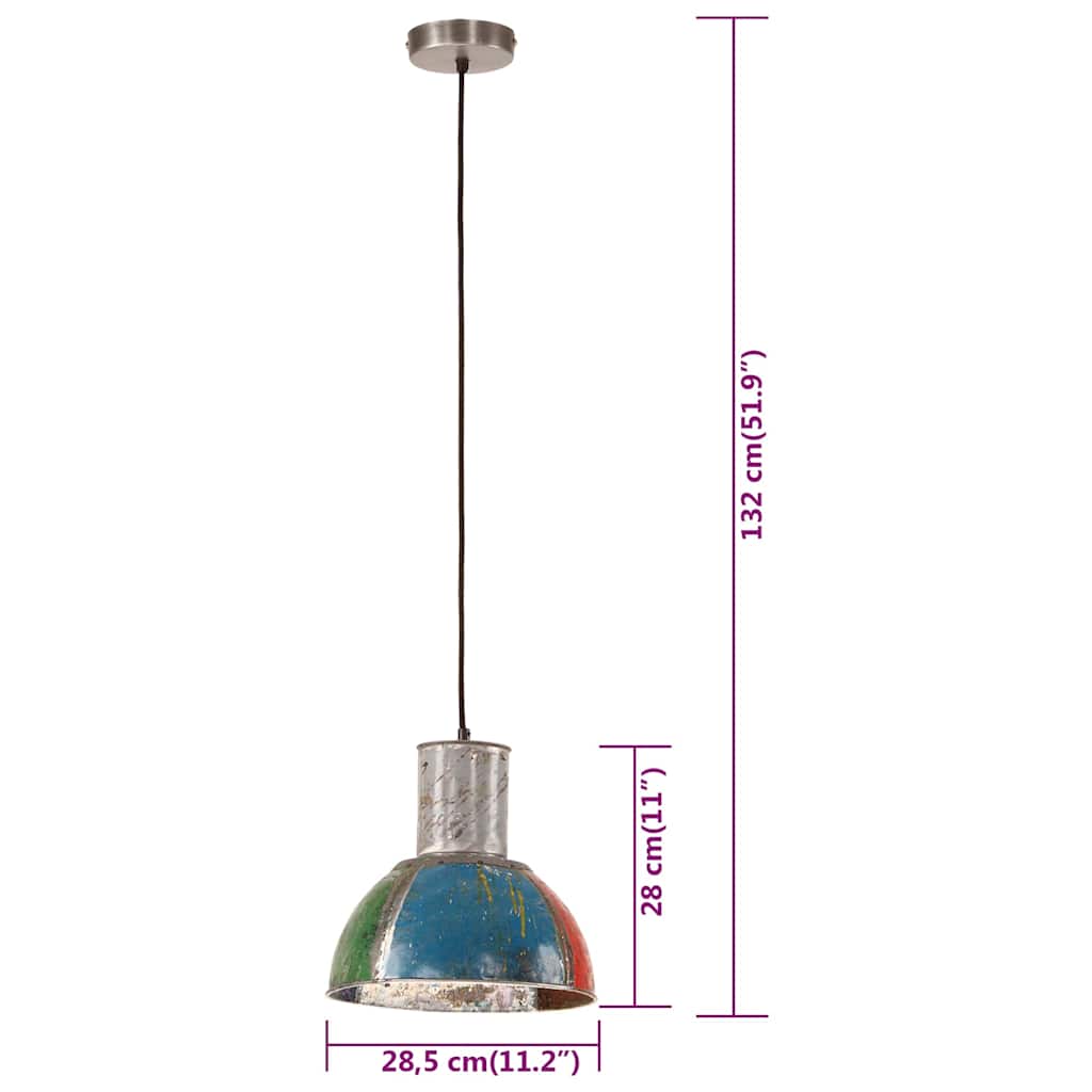 vidaXL Industrialna lampa wisząca, 25 W, kolorowa, 28,5 cm, E27