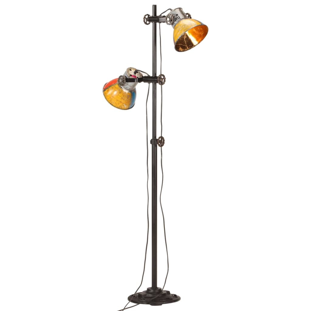 vidaXL Lampa podłogowa z 2 kloszami, kolorowa, E27