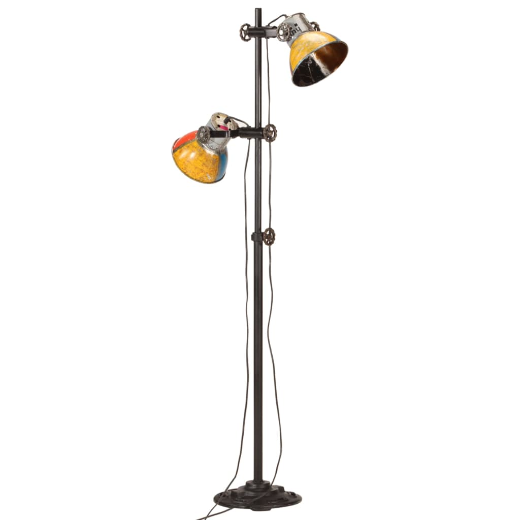 vidaXL Lampa podłogowa z 2 kloszami, kolorowa, E27