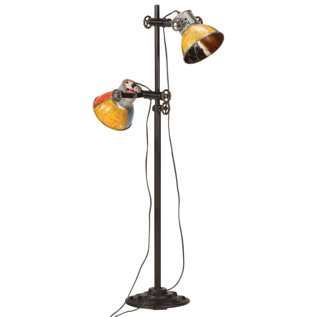 vidaXL Lampa podłogowa z 2 kloszami, kolorowa, E27