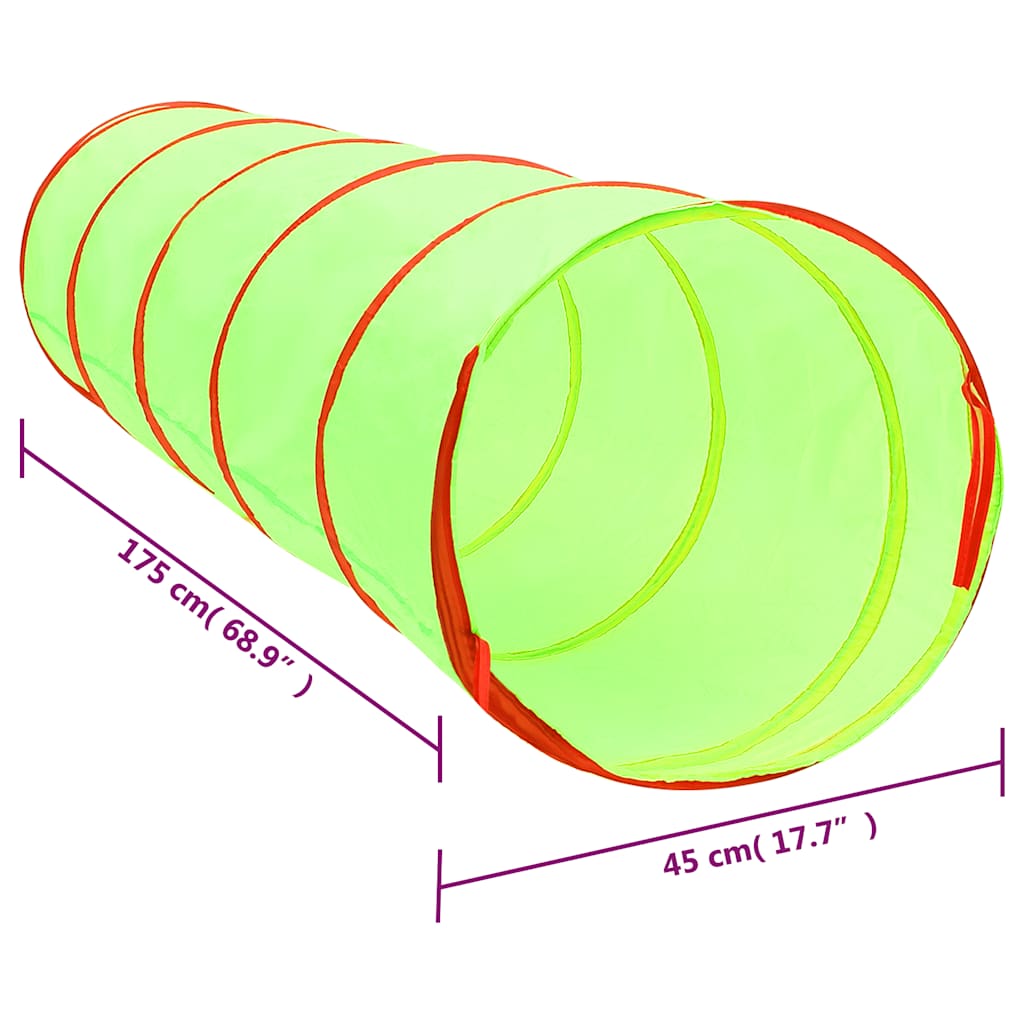 vidaXL Tunel do zabawy dla dzieci, zielony, 175 cm, poliester