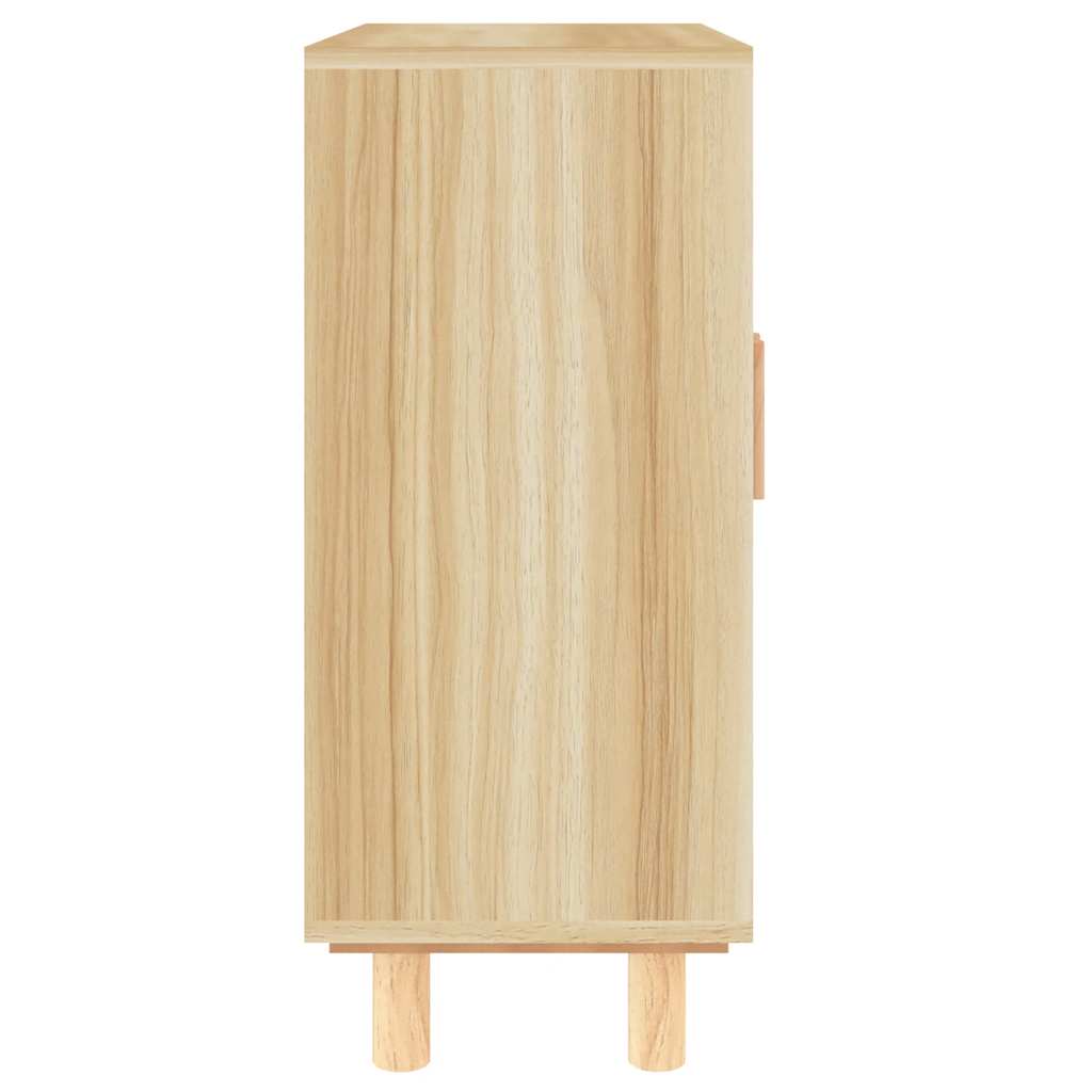 vidaXL Kredens, brązowa, 60x30x70 cm, lita sosna i naturalny rattan