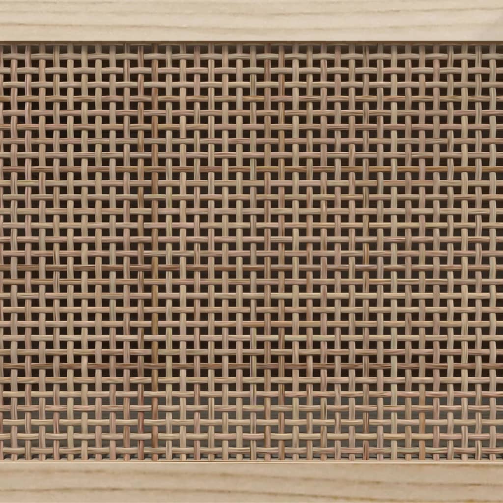 vidaXL Kredens, biały, 60x30x70 cm, lita sosna i naturalny rattan