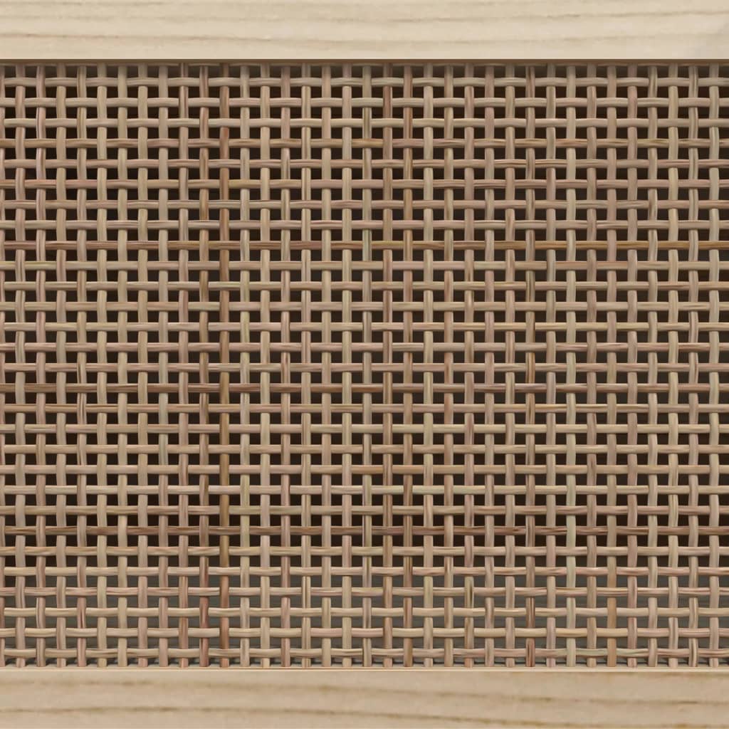 vidaXL Komoda, czarna, 60x30x70 cm, lita sosna i naturalny rattan