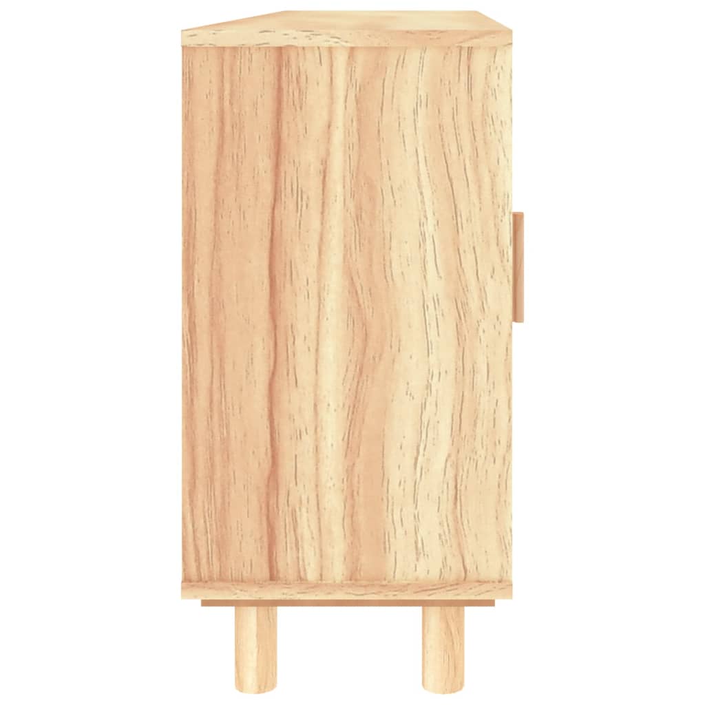 vidaXL Kredens, brązowa, 105x30x60 cm, lita sosna i naturalny rattan