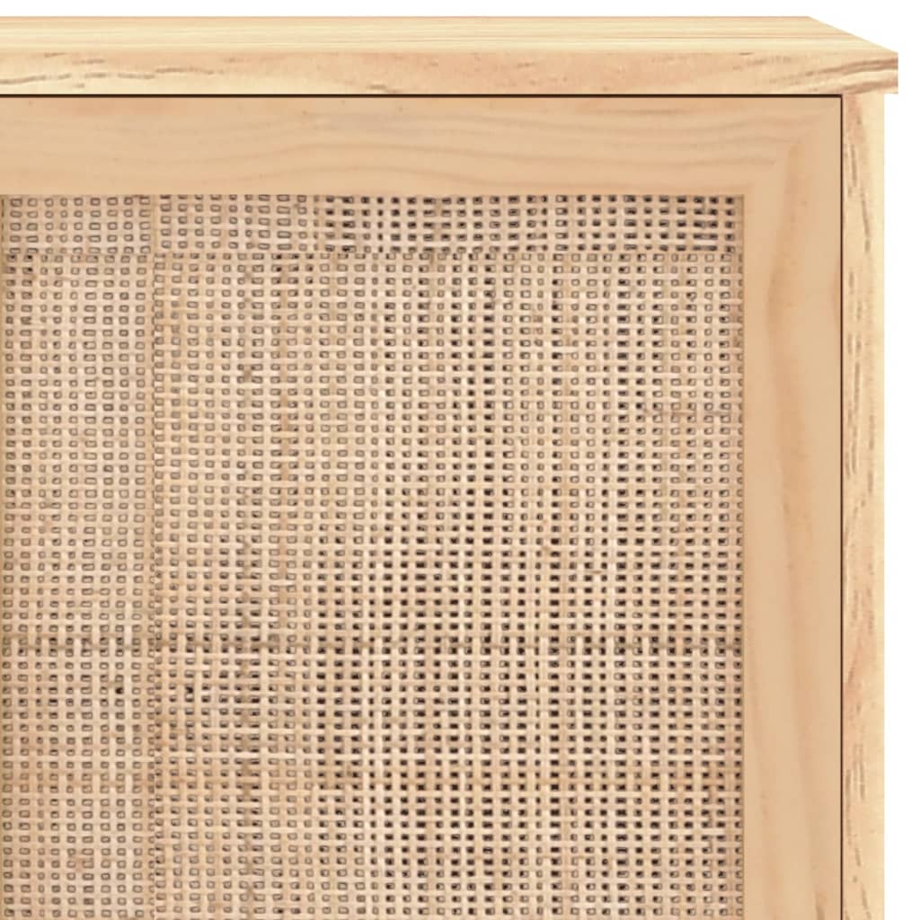 vidaXL Kredens, brązowa, 105x30x60 cm, lita sosna i naturalny rattan