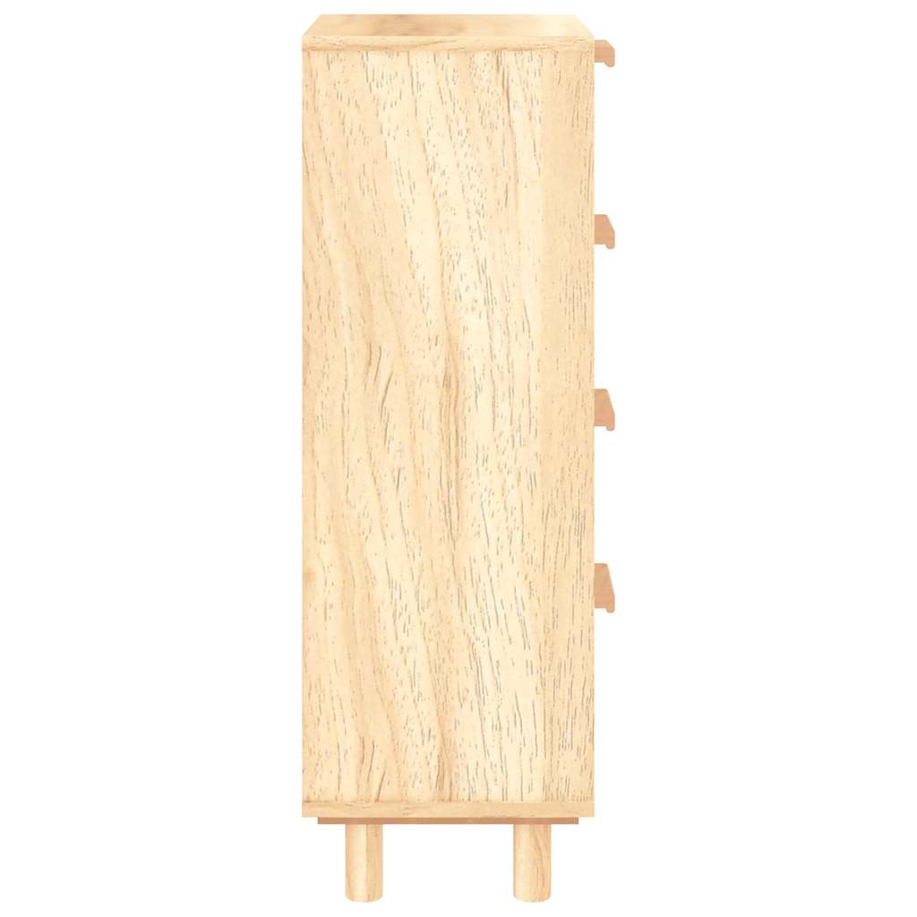 vidaXL Kredens, brązowa, 40x30x90 cm, lita sosna i naturalny rattan