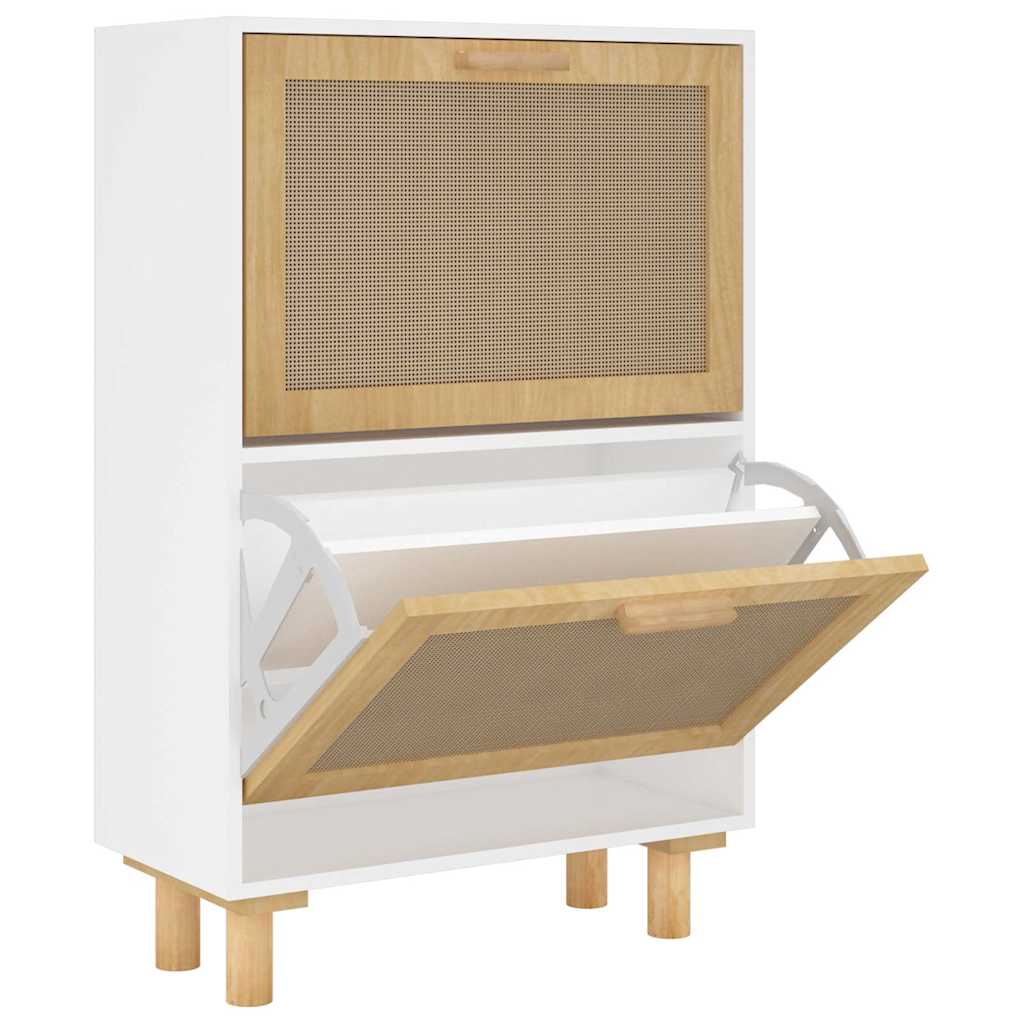 vidaXL Szafka na buty, biała, 52x25x80 cm, materiał drewnopochodny