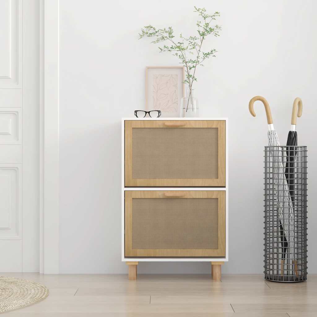 vidaXL Szafka na buty, biała, 52x25x80 cm, materiał drewnopochodny