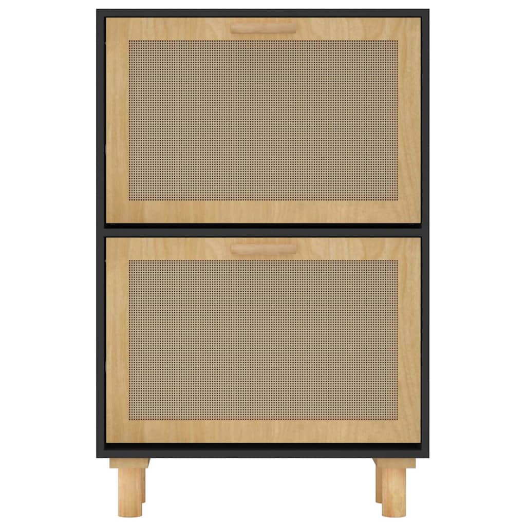 vidaXL Szafka na buty, czarna, 52x25x80 cm, materiał drewnopochodny