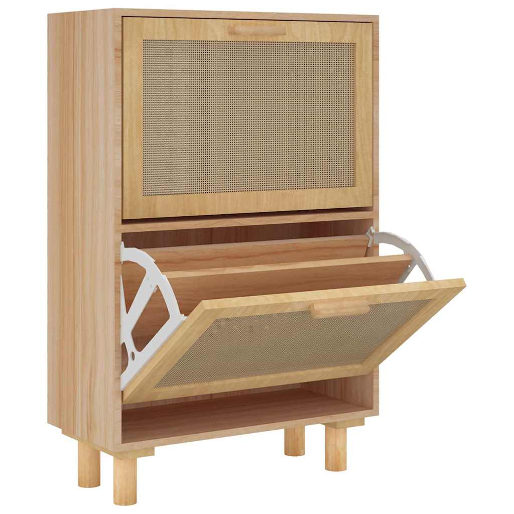 vidaXL Szafka na buty, brązowa, 52x25x80 cm, materiał drewnopochodny