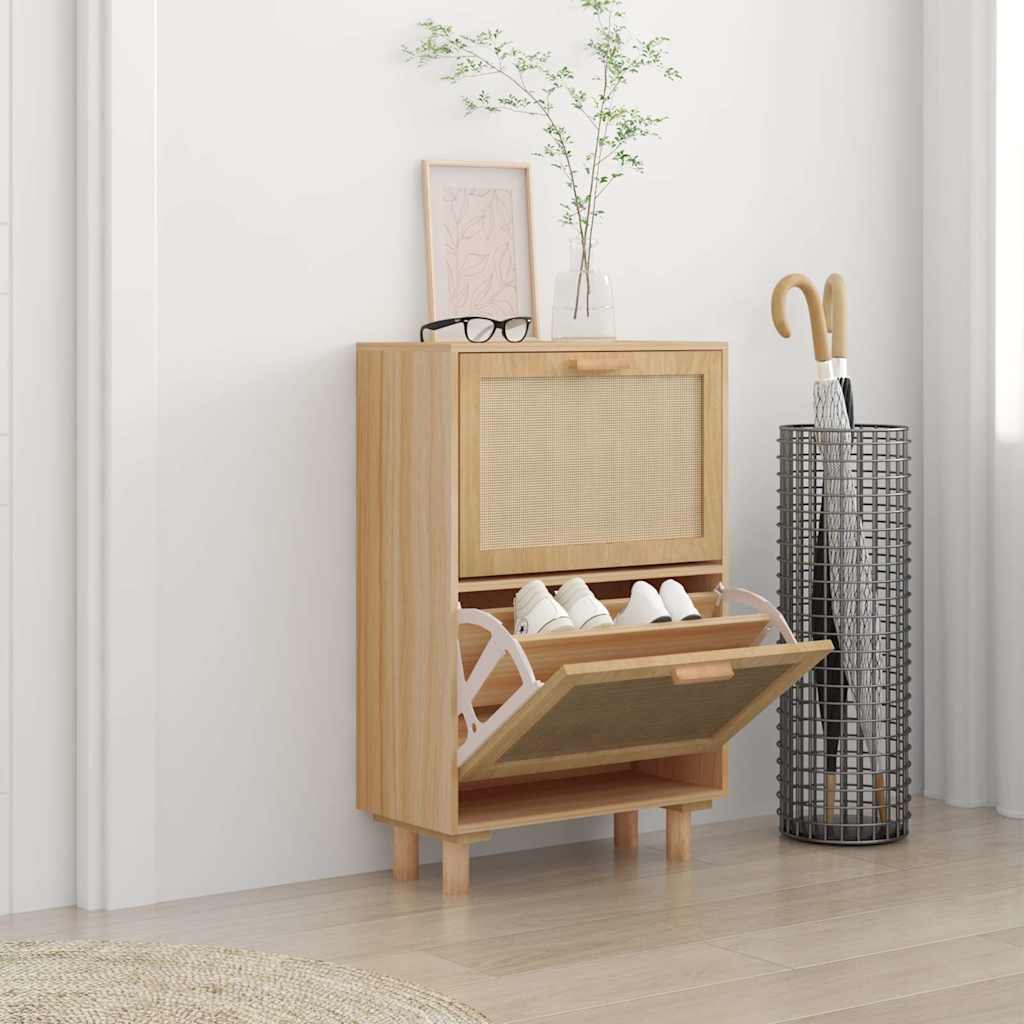 vidaXL Szafka na buty, brązowa, 52x25x80 cm, materiał drewnopochodny
