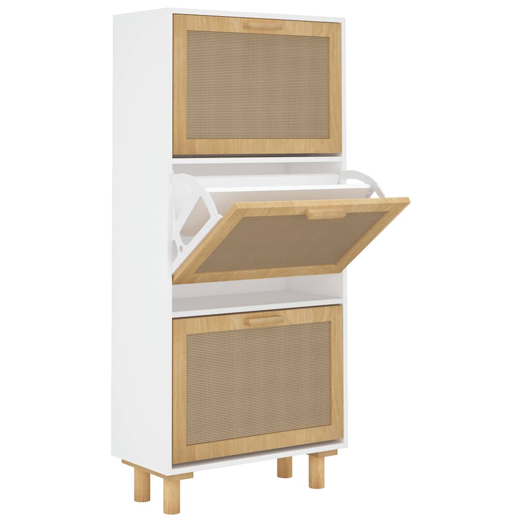 vidaXL Szafka na buty, biała, 52x25x115 cm, materiał drewnopochodny
