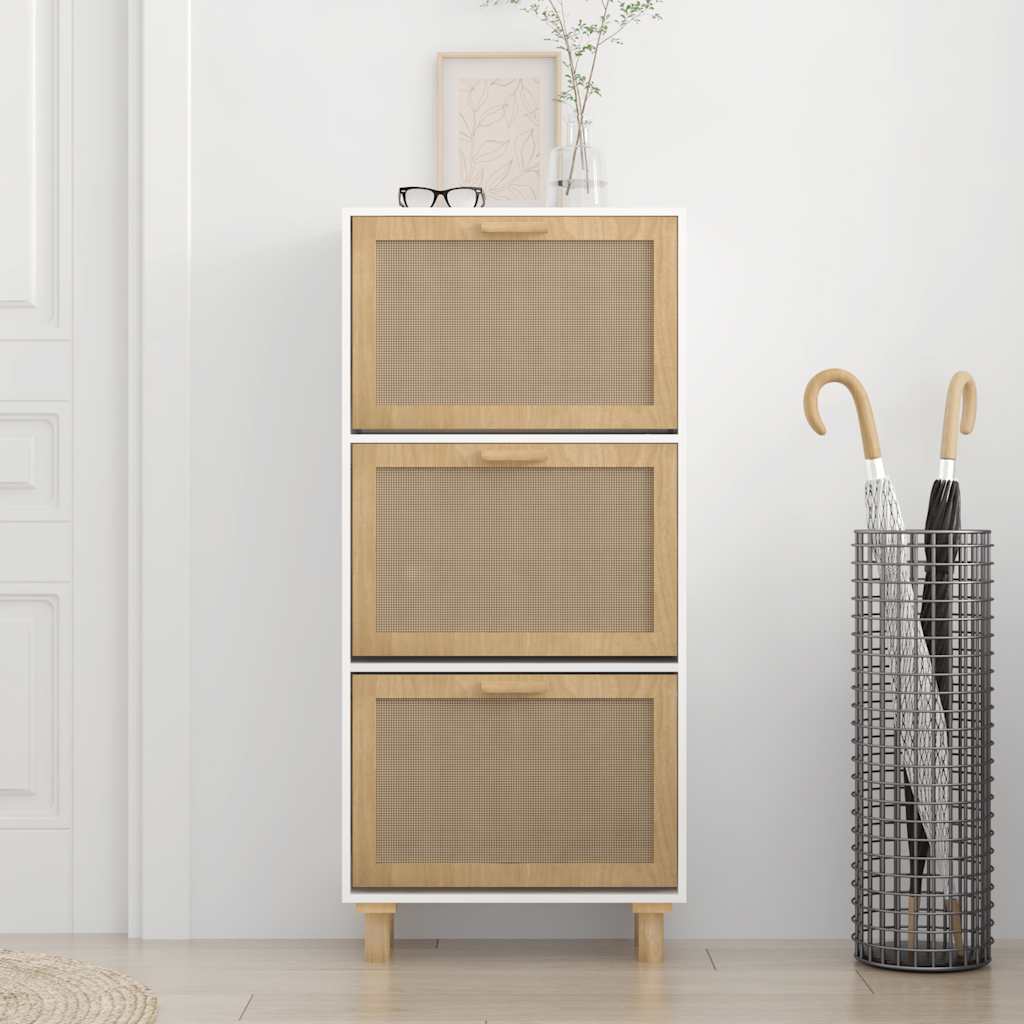 vidaXL Szafka na buty, biała, 52x25x115 cm, materiał drewnopochodny
