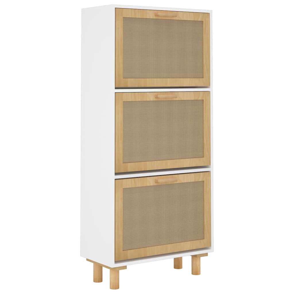 vidaXL Szafka na buty, biała, 52x25x115 cm, materiał drewnopochodny