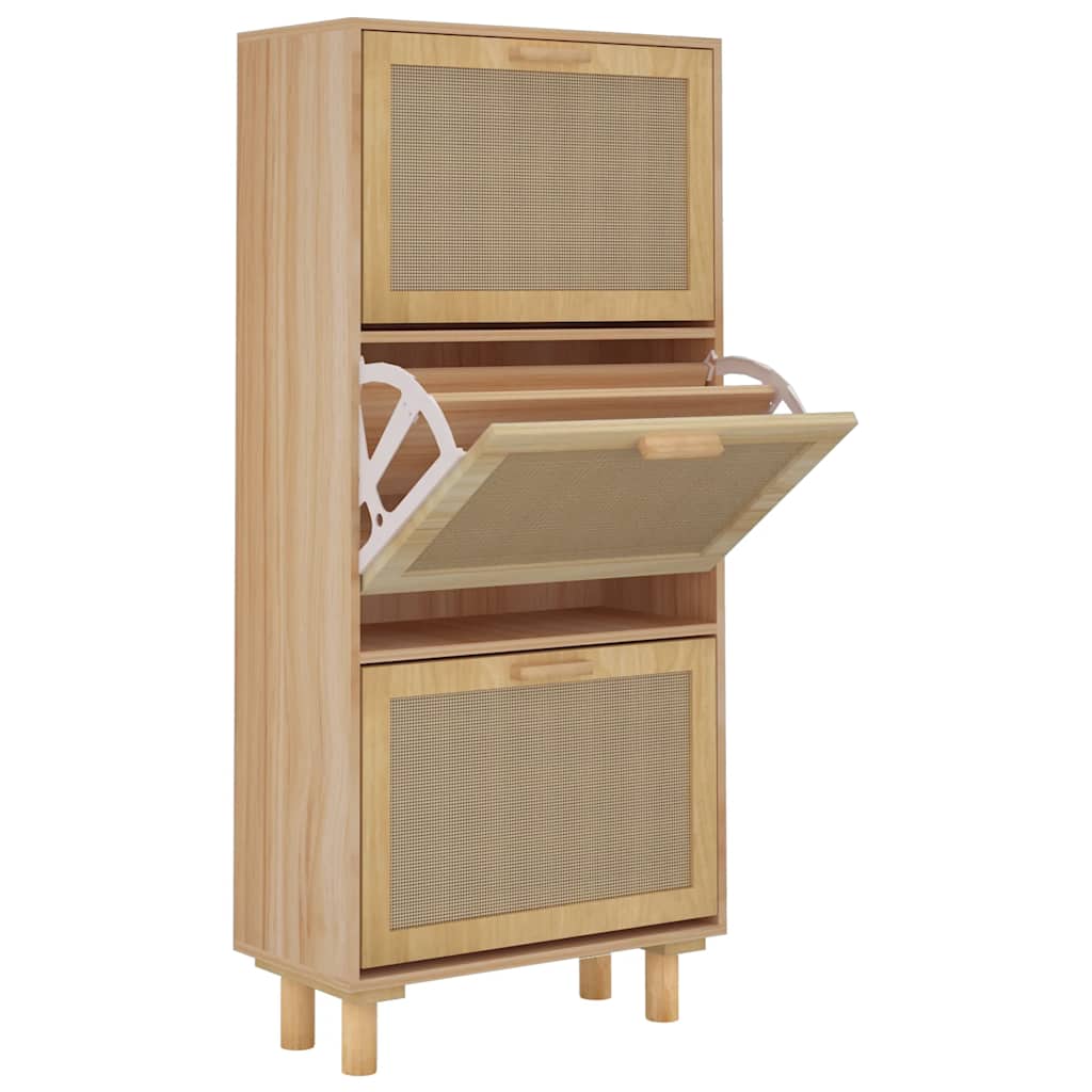 vidaXL Szafka na buty, brązowa, 52x25x115 cm, materiał drewnopochodny