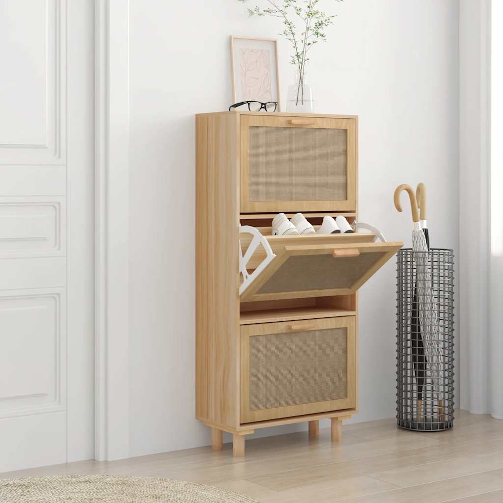 vidaXL Szafka na buty, brązowa, 52x25x115 cm, materiał drewnopochodny