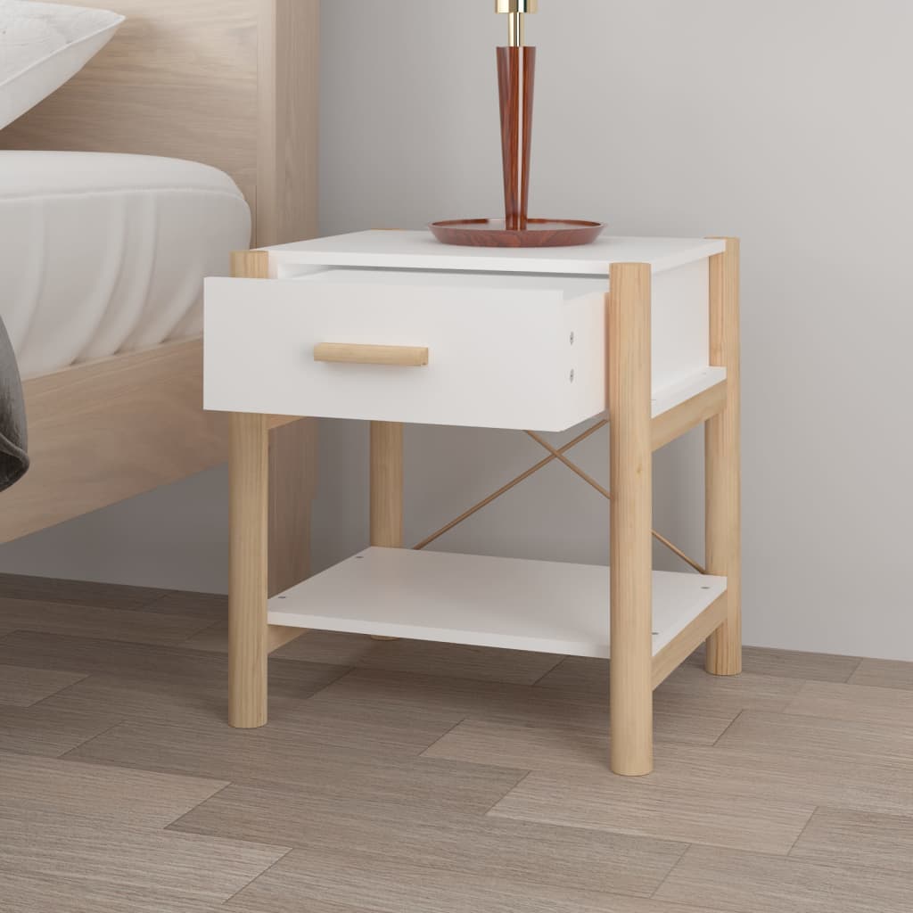 vidaXL Szafki nocne 2 szt., białe 42x38x45 cm, materiał drewnopochodny
