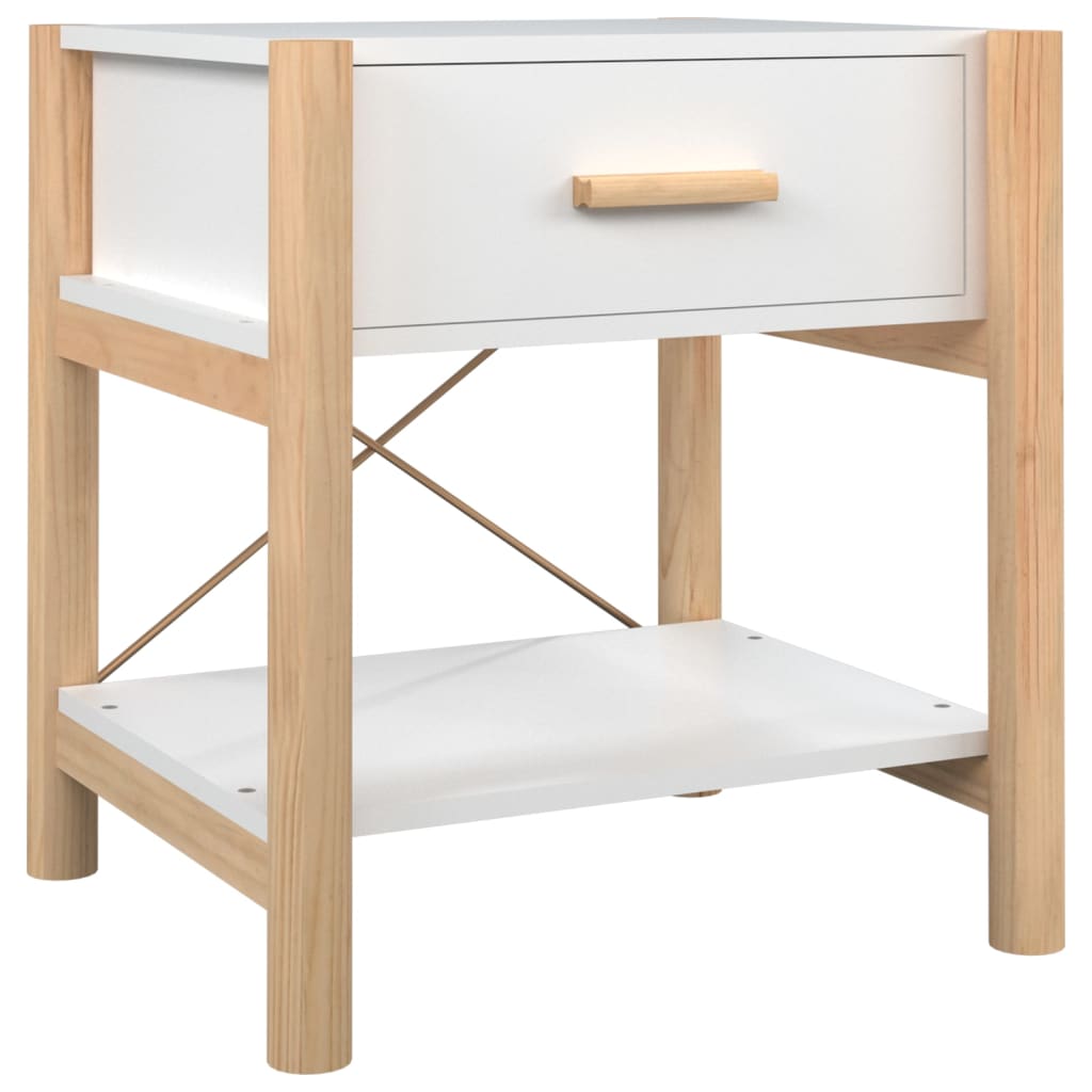 vidaXL Szafki nocne 2 szt., białe 42x38x45 cm, materiał drewnopochodny