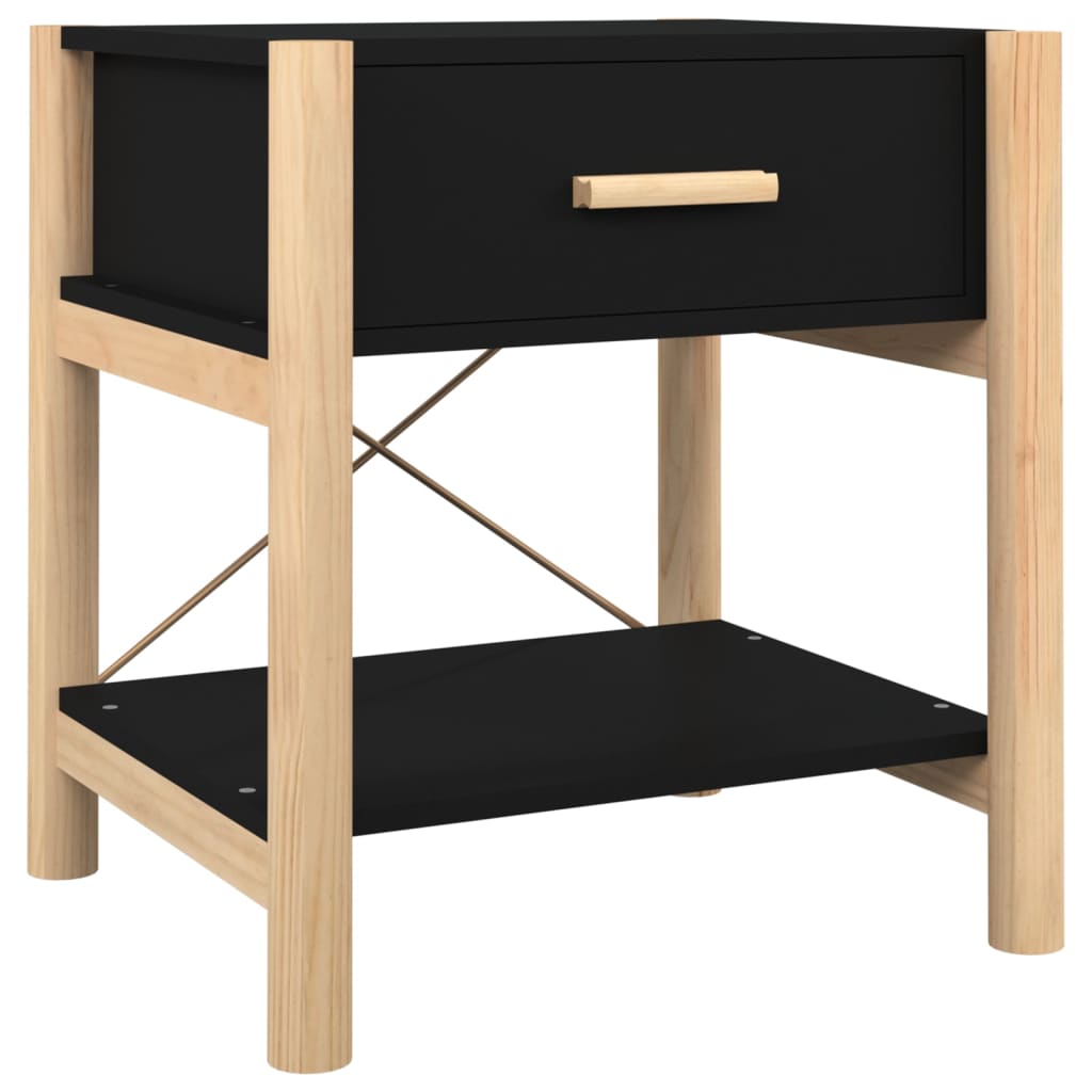 vidaXL Szafki nocne 2 szt., czarny 42x38x45cm, materiał drewnopochodny