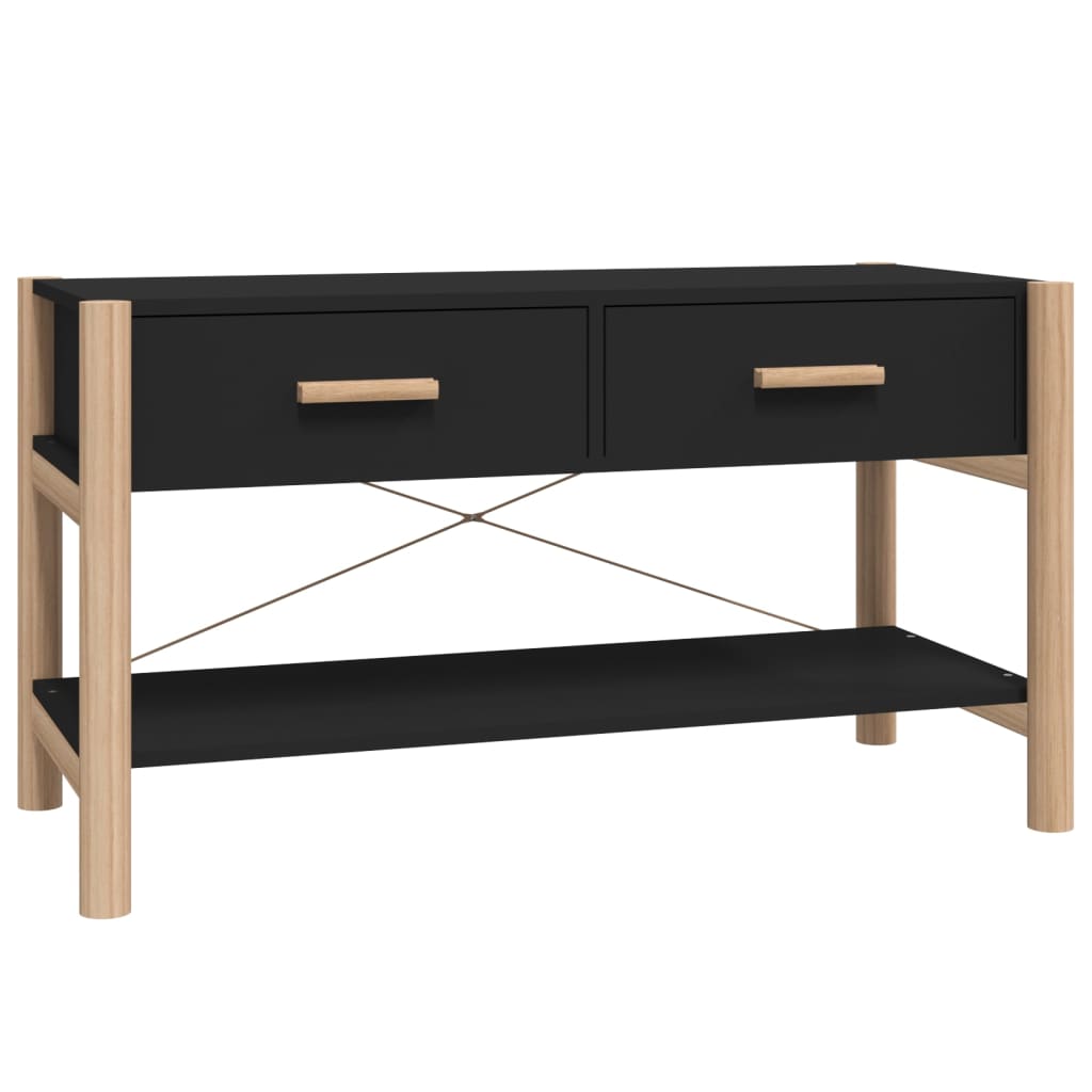 vidaXL Szafka pod TV, czarna, 82x38x45 cm, materiał drewnopochodny