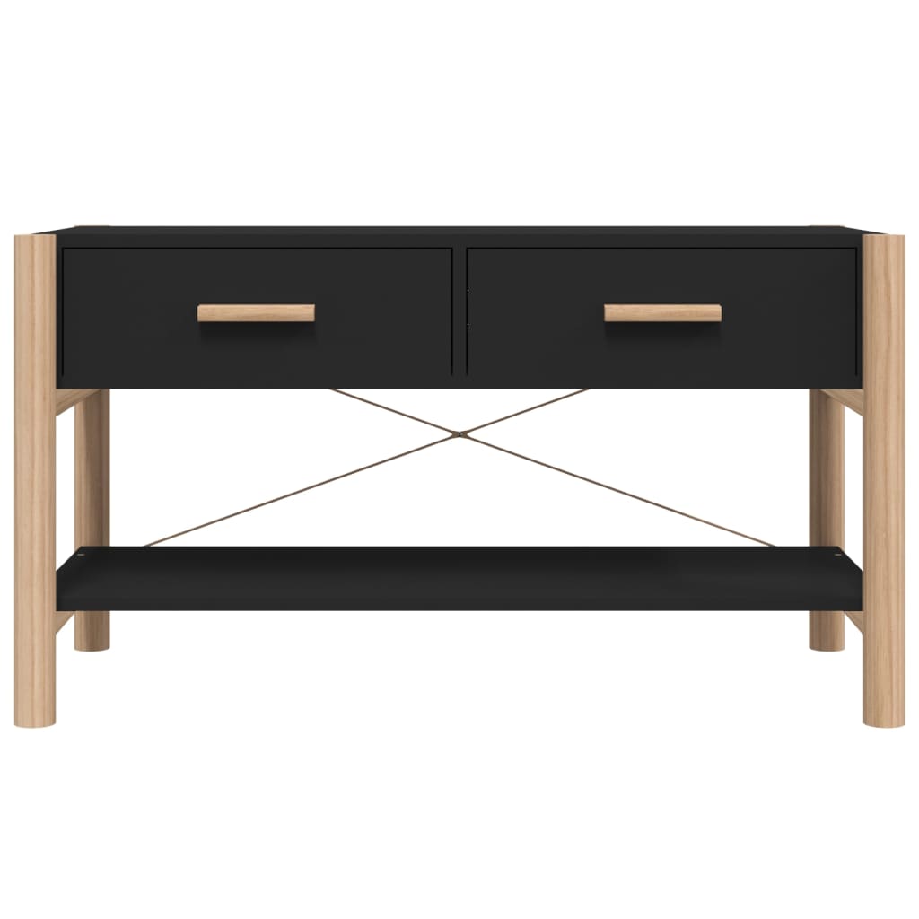 vidaXL Szafka pod TV, czarna, 82x38x45 cm, materiał drewnopochodny