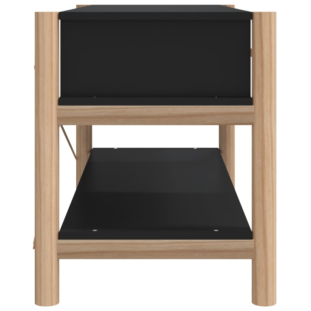 vidaXL Szafka pod TV, czarna, 82x38x45 cm, materiał drewnopochodny