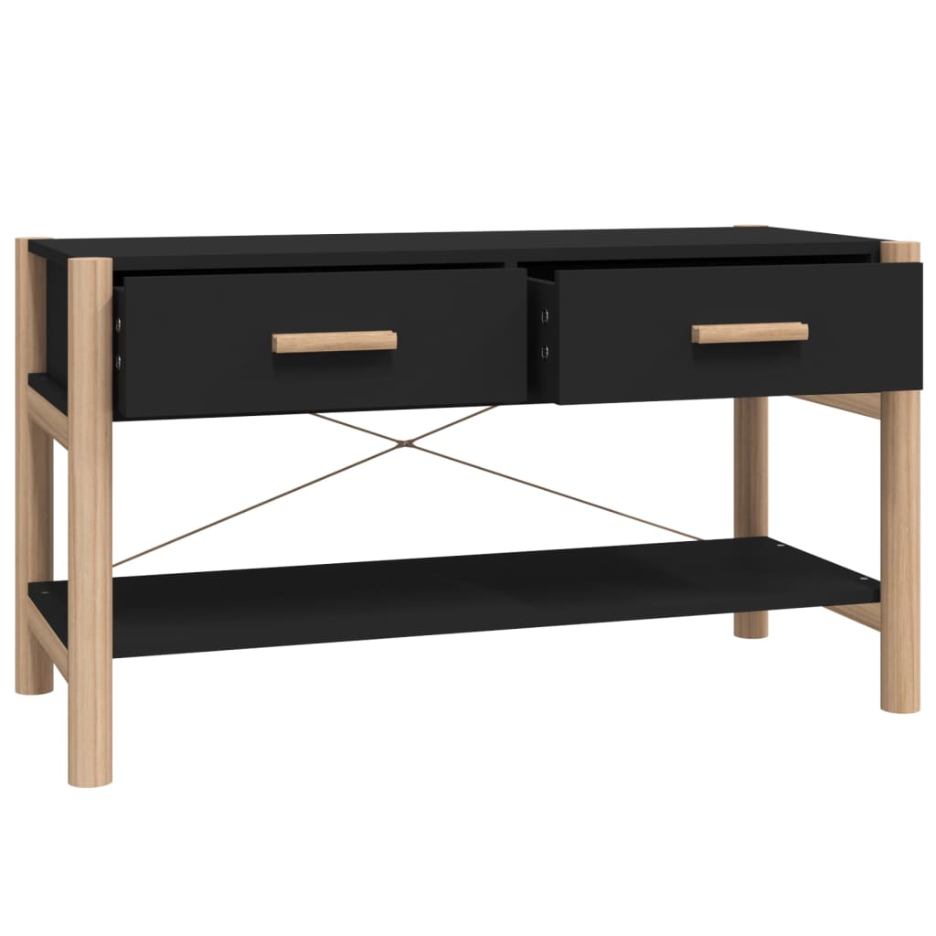 vidaXL Szafka pod TV, czarna, 82x38x45 cm, materiał drewnopochodny