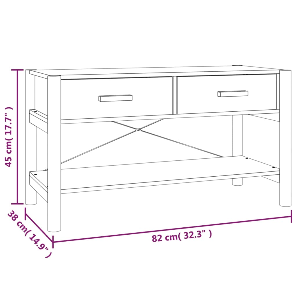 vidaXL Szafka pod TV, czarna, 82x38x45 cm, materiał drewnopochodny