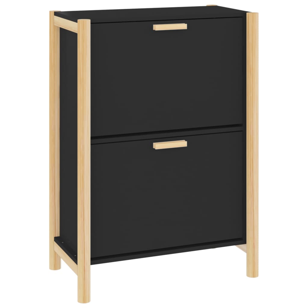 vidaXL Szafka na buty, czarna, 57,5x33x80 cm, materiał drewnopochodny