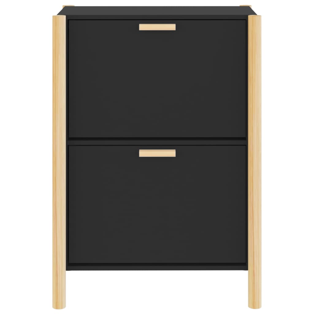 vidaXL Szafka na buty, czarna, 57,5x33x80 cm, materiał drewnopochodny