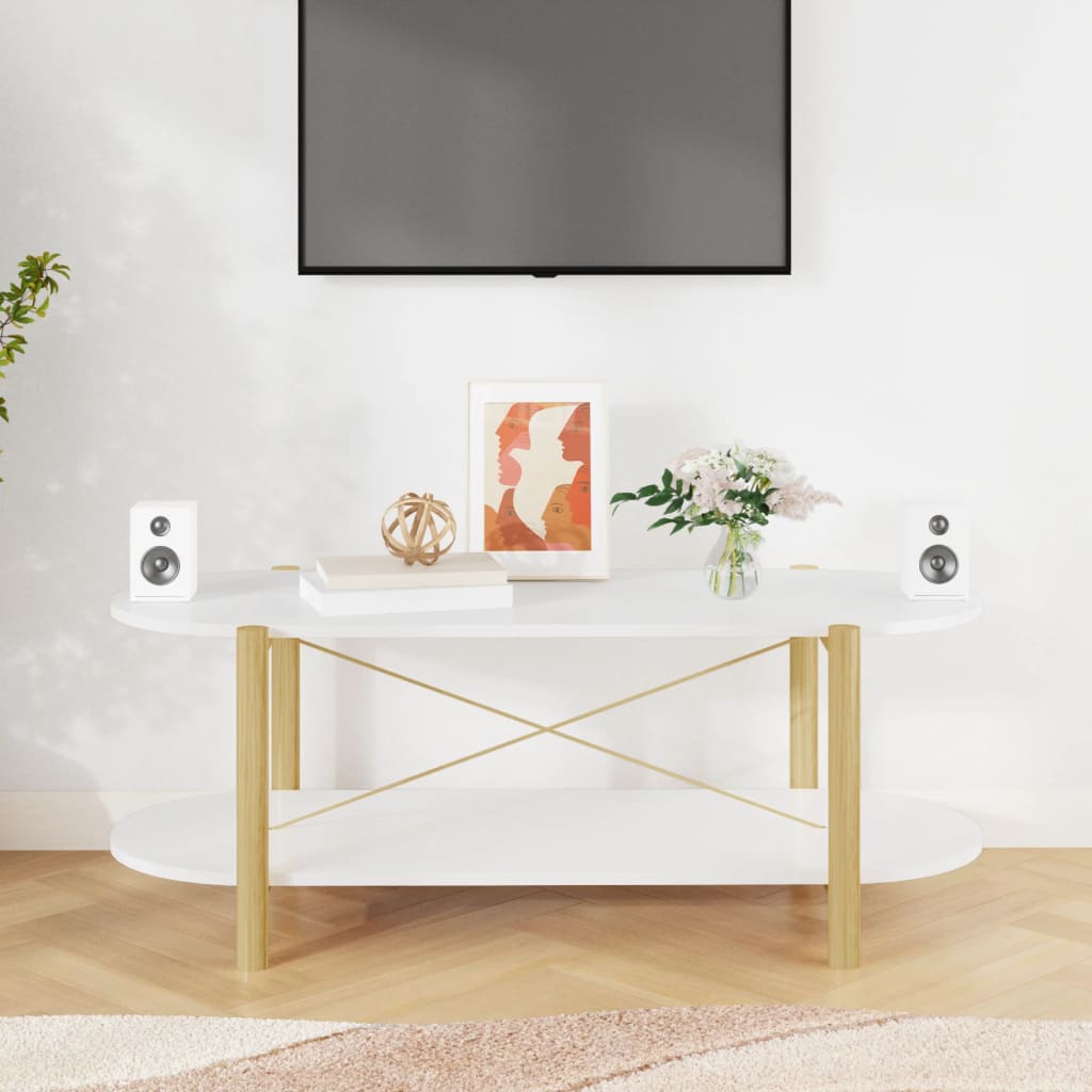 vidaXL Stolik kawowy, biały, 110x48x40 cm, materiał drewnopochodny