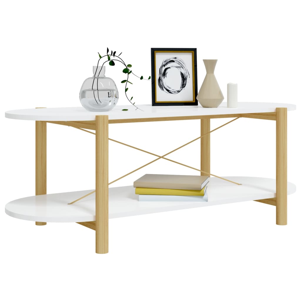 vidaXL Stolik kawowy, biały, 110x48x40 cm, materiał drewnopochodny