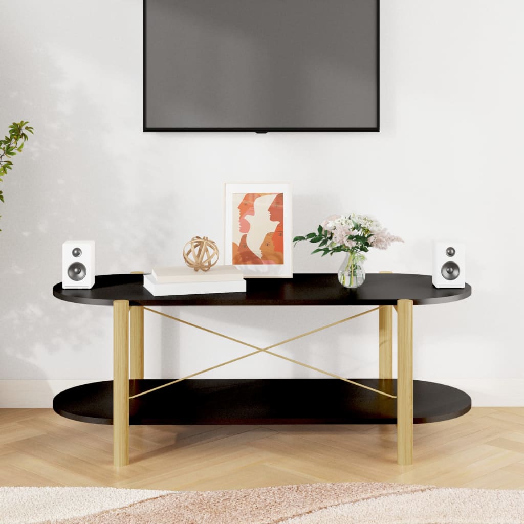 vidaXL Stolik kawowy, czarny, 110x48x40 cm, materiał drewnopochodny