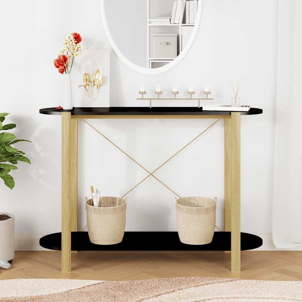 vidaXL Stolik konsolowy, czarny, 110x38x75 cm, materiał drewnopochodny