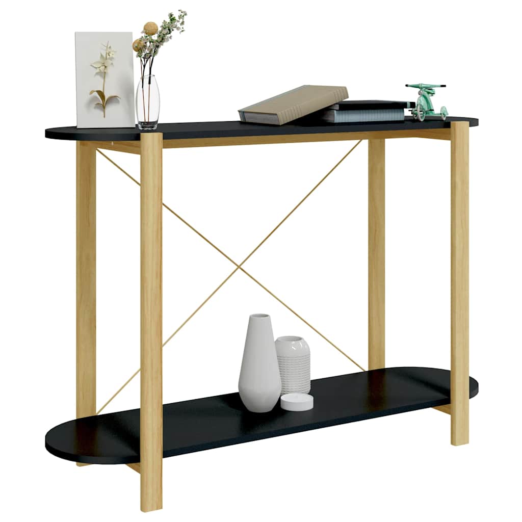 vidaXL Stolik konsolowy, czarny, 110x38x75 cm, materiał drewnopochodny