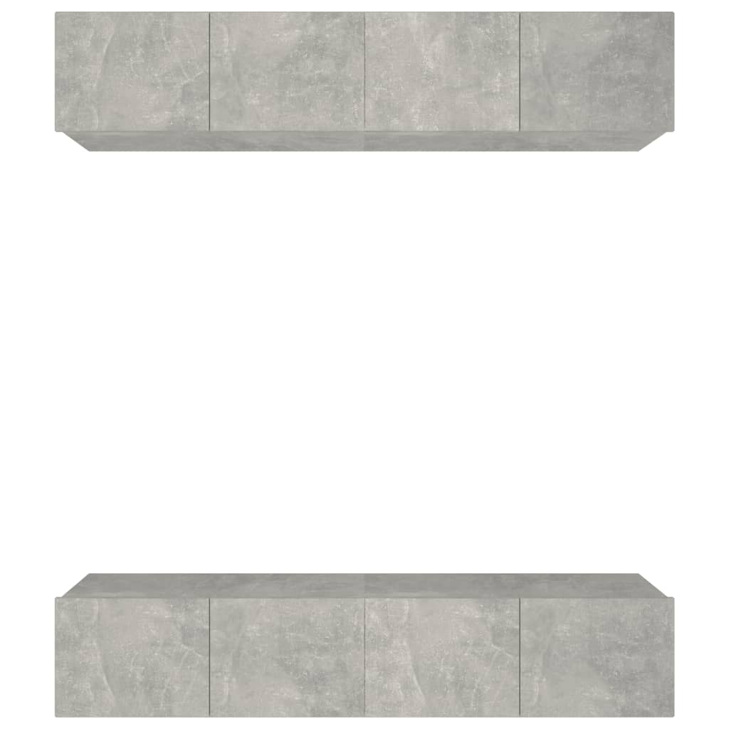 vidaXL Ścienne szafki TV, 4 szt., szarość betonu, 80x30x30 cm