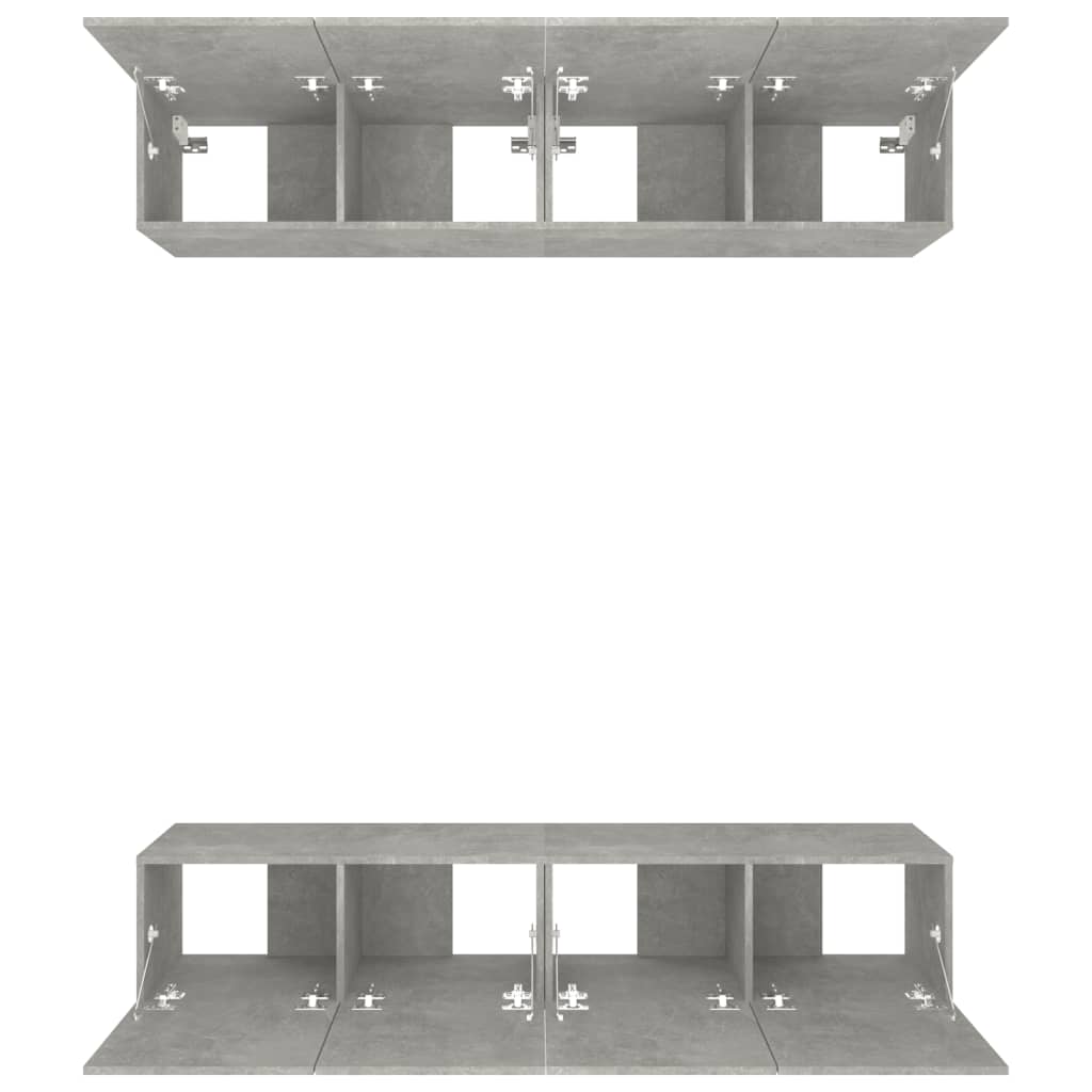 vidaXL Ścienne szafki TV, 4 szt., szarość betonu, 80x30x30 cm