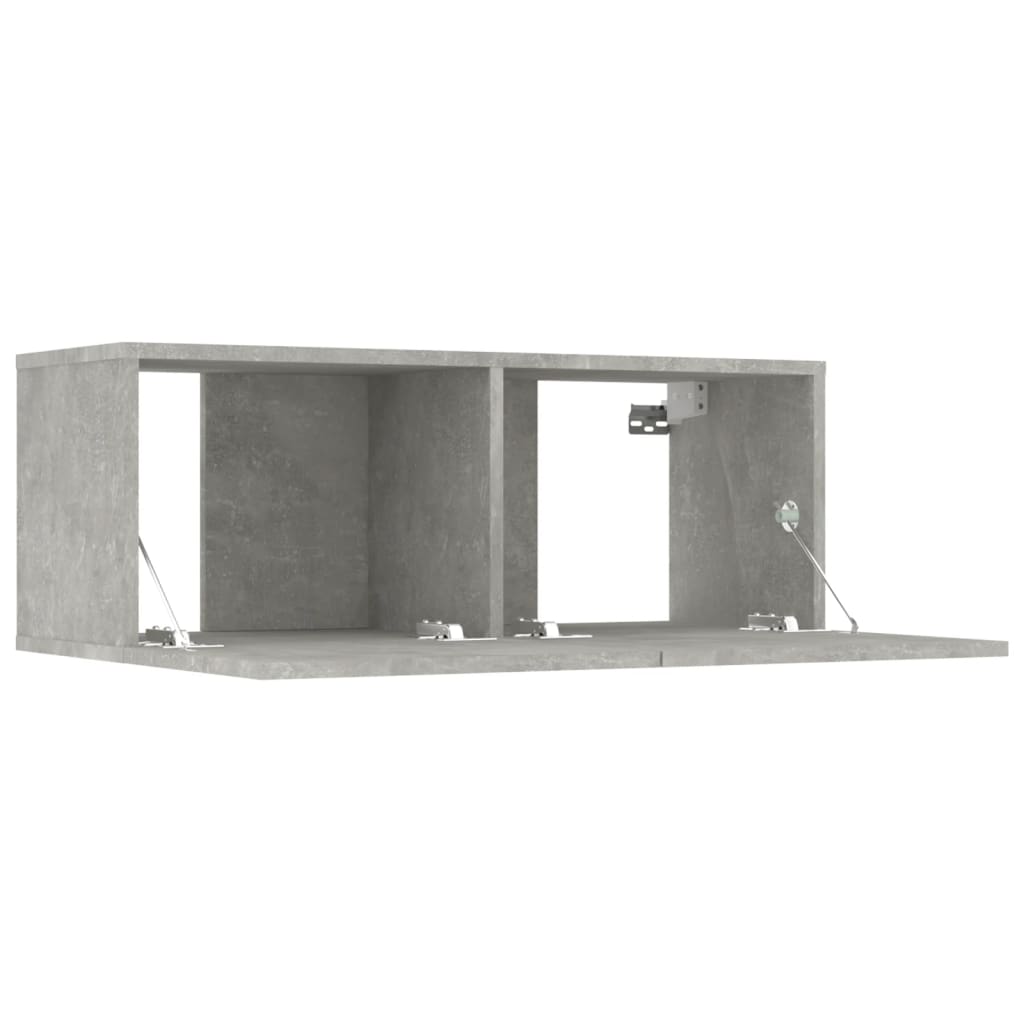 vidaXL Ścienne szafki TV, 4 szt., szarość betonu, 80x30x30 cm