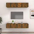 vidaXL Szafki TV, 4 szt., przydymiony dąb, 80x30x30 cm