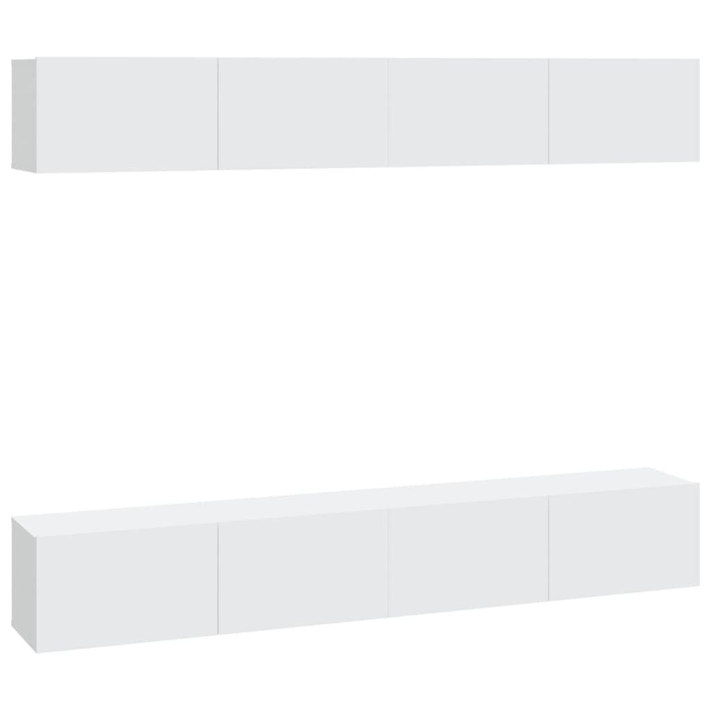 vidaXL Szafki ścienne pod TV, 4 szt., białe, 100x30x30 cm