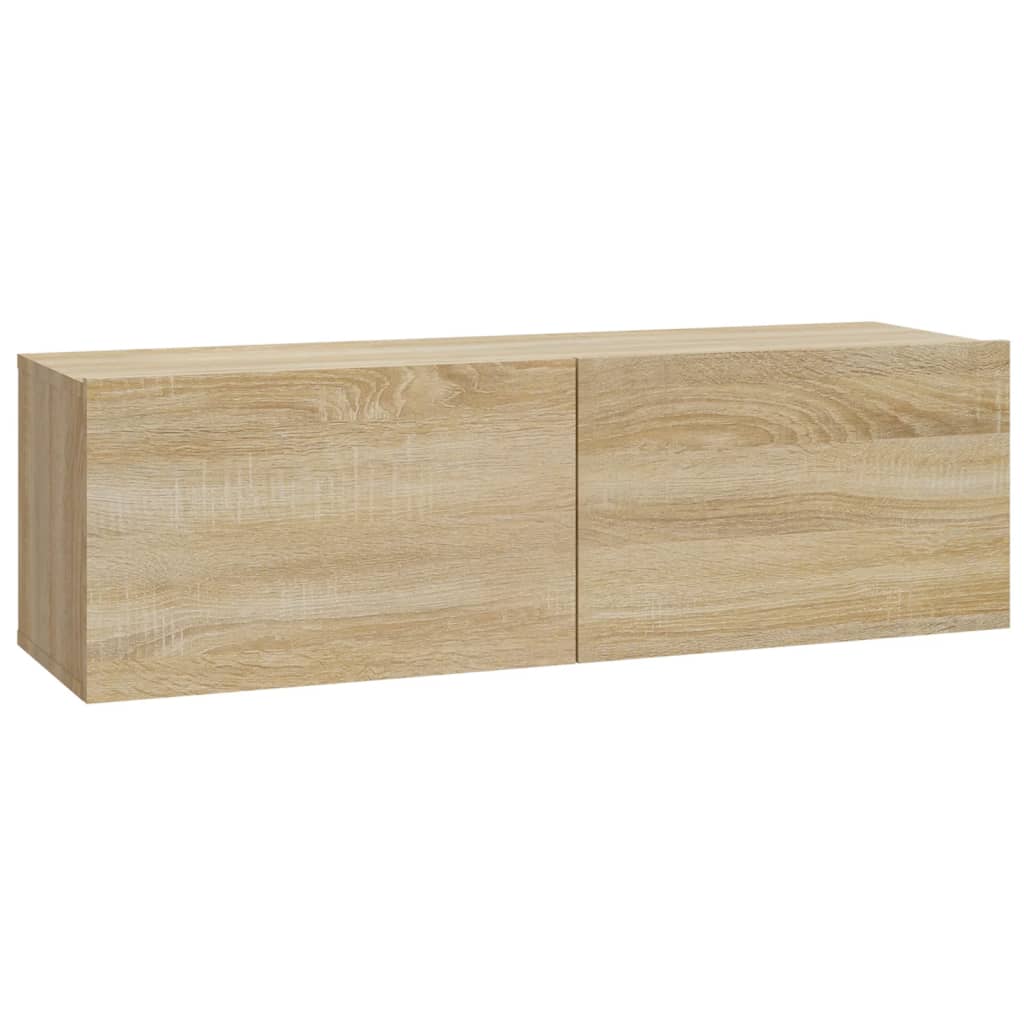 vidaXL Szafki ścienne TV, 4 szt., dąb sonoma, 100x30x30 cm