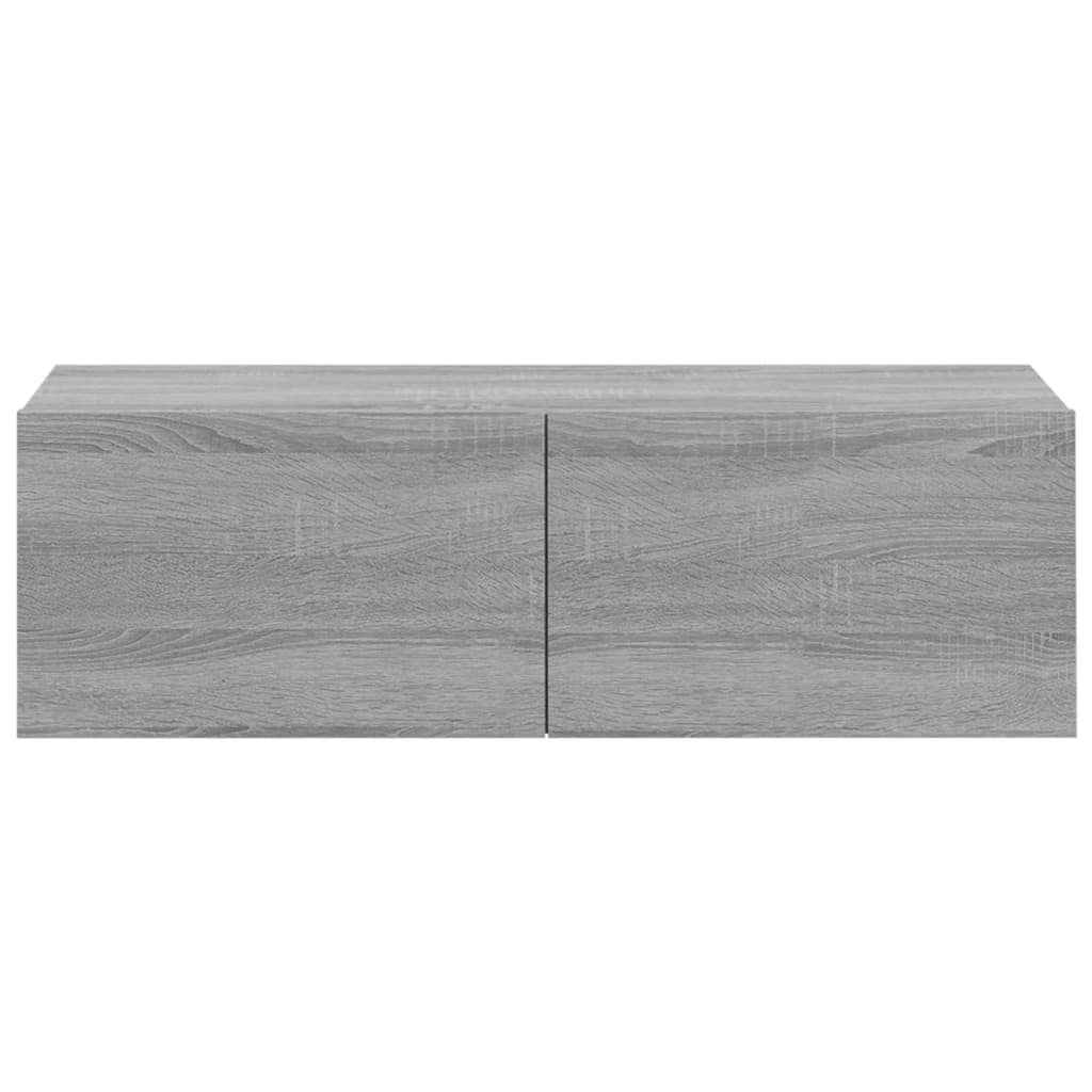 vidaXL Ścienne szafki TV, 4 szt., szary dąb sonoma, 100x30x30 cm