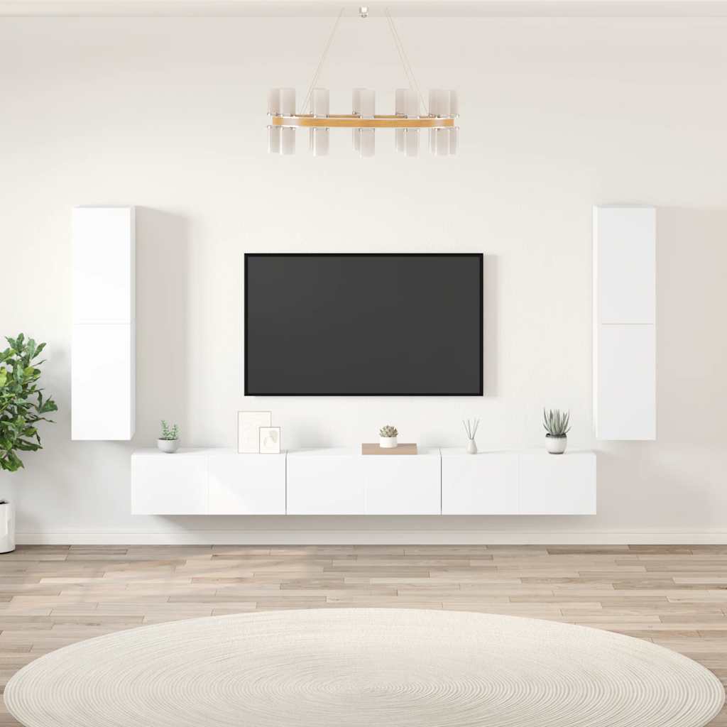vidaXL Zestaw 7 szafek TV, Biały, materiał drewnopochodny